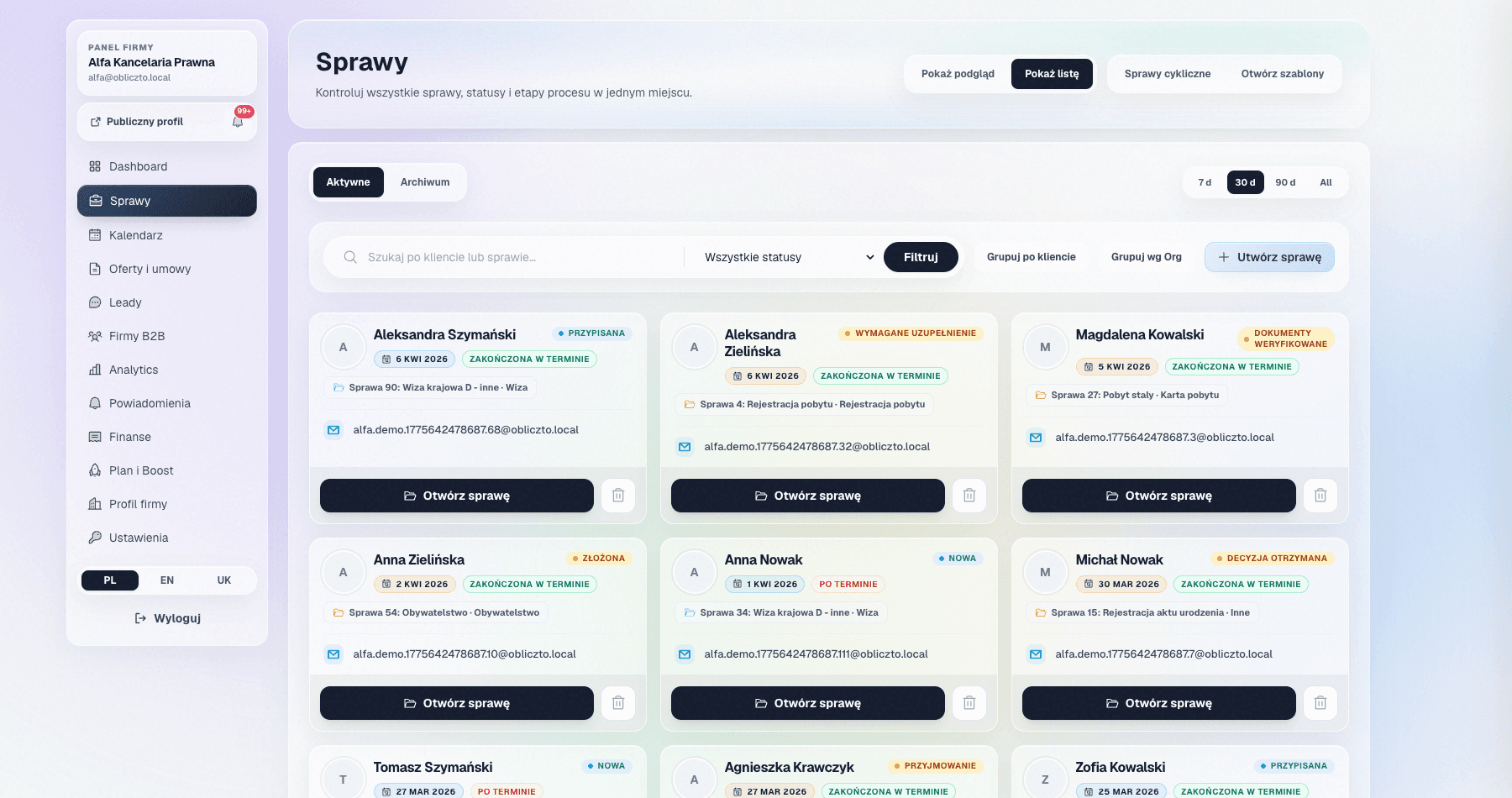 PrawoPro CRM screenshot 2